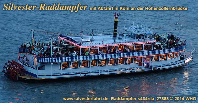 Raddampfer Silvester Köln Rhein 2016 2017 Partyschiff Rheinschiff Silvesterschifffahrt Silvesterschiff Silvesterfeuerwerk Kölner Dom Altstadt