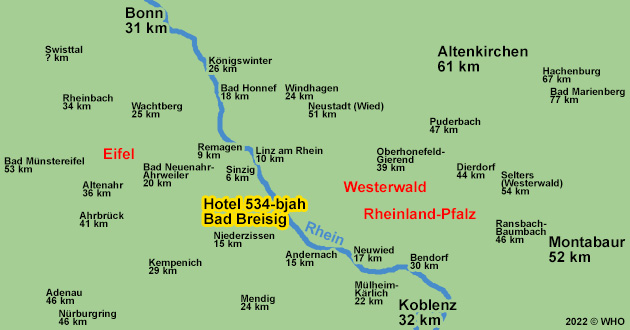 Urlaub ber Silvester in Bad Breisig am Rhein, Silvesterurlaub mit Rheinschifffahrt auf dem Mittelrhein am Tag und Silvesterball mit Showprogramm am Abend