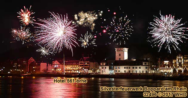 Urlaub ber Silvester am Mittelrhein, Silvesterurlaub direkt am Rheinufer in Boppard am Rhein im Tal der Loreley