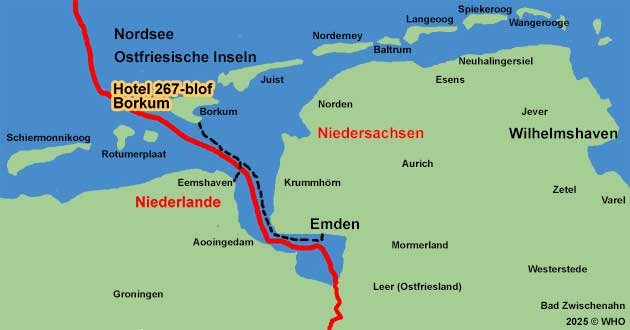 Urlaub ber Silvester an der Nordsee. Silvesterurlaub in Norddeutschland auf der Ostfriesischen Nordseeinsel Borkum, nordwestlich von Emden.