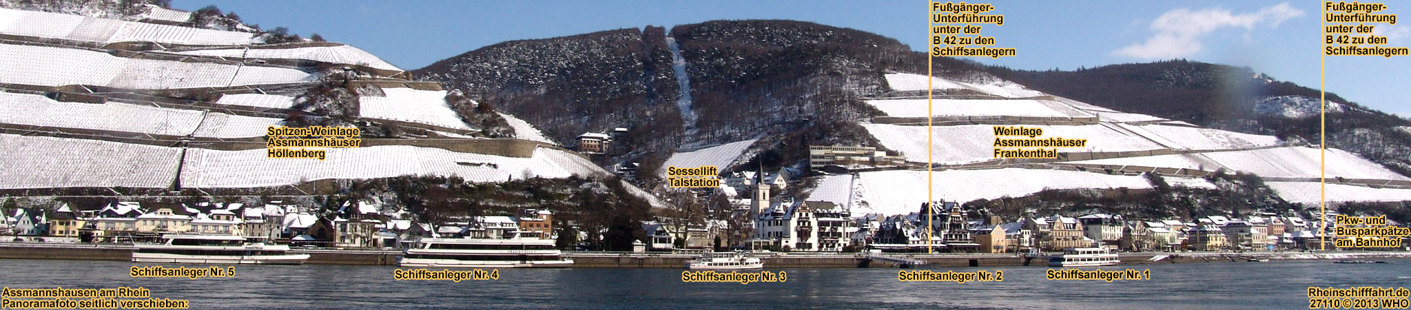 Auch in den Wintermonaten Schifffahrt auf dem Rhein entlang Assmannshausen Richtung Loreley