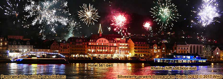 Urlaub ber Silvester direkt am Rheinufer. Silvesterkurzreise in Boppard am Rhein, ca. 100 m zur Altstadt und Fugngerzone, inmitten vom UNESCO-Weltkulturerbe Mittelrhein, im romantischen Rheintal.