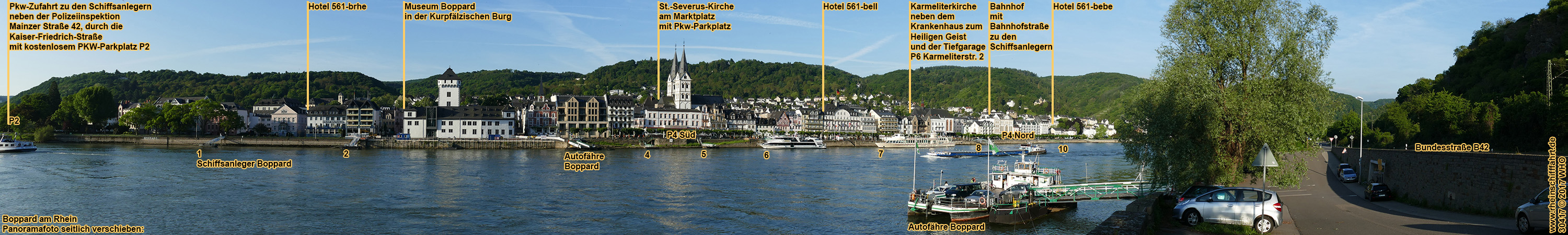 Urlaub ber Silvester direkt am Rheinufer. Silvesterkurzreise in Boppard am Rhein, ca. 100 m zur Altstadt und Fugngerzone, inmitten vom UNESCO-Weltkulturerbe Mittelrhein, im romantischen Rheintal.