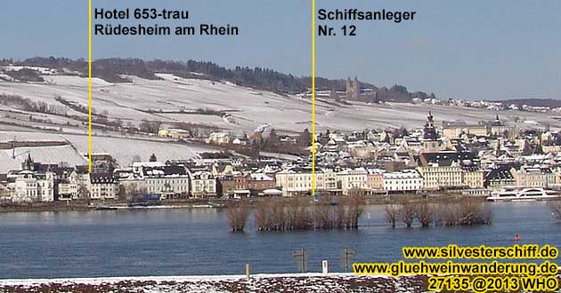 Urlaub ber Silvester in Rdesheim am Rhein mit Silvesterschifffahrt zum Silvesterfeuerwerk in Mainz