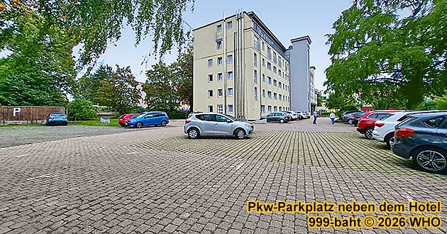 Pkw-Parkplatz neben dem Hotel kostenfrei beim Silvesterurlaub in Bad Langensalza in Th�ringen